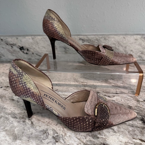 Peter Kaiser snake skin print women's heels Sz 4.5 - Picture 2 of 11